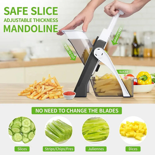 5 In 1 Manual Vegetable And Fruits Cutter | Easy And Safe To Use